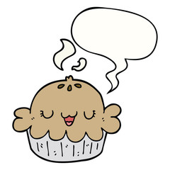 cute cartoon pie and speech bubble