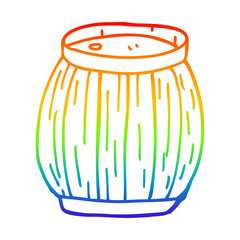 rainbow gradient line drawing cartoon beer barrel