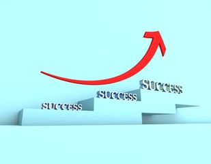 Career success arrow, success