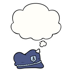 cartoon sailor hat and thought bubble