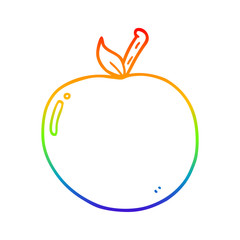 rainbow gradient line drawing cartoon apple