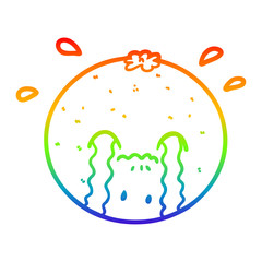 rainbow gradient line drawing cartoon orange