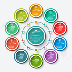 Abstract 3D Paper Infographics. Business template .Vector illustration