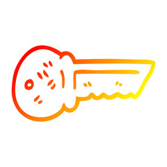 warm gradient line drawing cartoon metal key