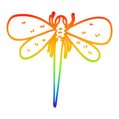 rainbow gradient line drawing cartoon huge insect
