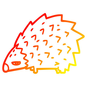 recommend clip art: warm gradient line drawing cartoon angry hedgehog