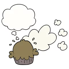 Rolgordijnen cute cartoon pie and thought bubble © lineartestpilot