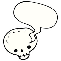 cartoon skull and speech bubble