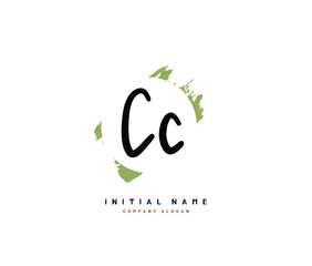 C CC Beauty vector initial logo, handwriting logo of initial signature, wedding, fashion, jewerly, boutique, floral and botanical with creative template for any company or business.