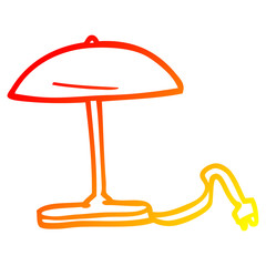 warm gradient line drawing cartoon desk lamp