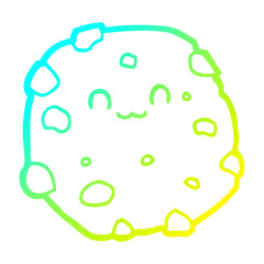 cold gradient line drawing cartoon biscuit