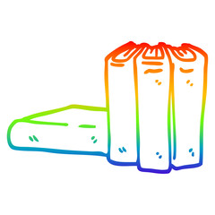 rainbow gradient line drawing cartoon books