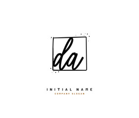 D A DA Beauty vector initial logo, handwriting logo of initial signature, wedding, fashion, jewerly, boutique, floral and botanical with creative template for any company or business.