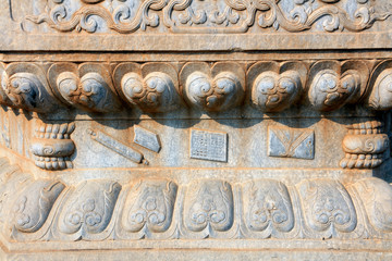 Pedestal carved decorative pattern