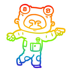 rainbow gradient line drawing cartoon weird alien communicating