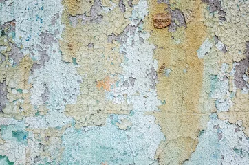 Printed roller blinds Old dirty textured wall wall with colorful dirty cracked texture