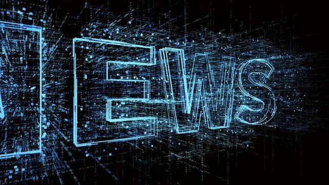 4k news animated word tag cloud;text design animation.The Matrix style binary computer code shaped text design animation;changing from zero to one digits;abstract future tech background.