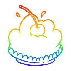 rainbow gradient line drawing tasty dessert