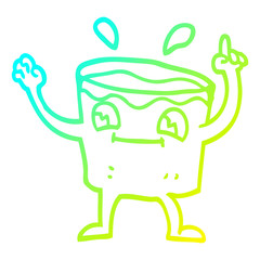 cold gradient line drawing cartoon glass tumbler