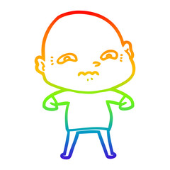 rainbow gradient line drawing cartoon nervous man