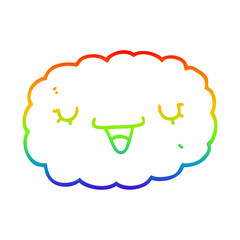 rainbow gradient line drawing cartoon cloud