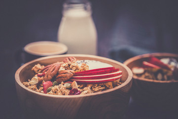 Apple & Pecan Granola Muesli Breakfast Setting