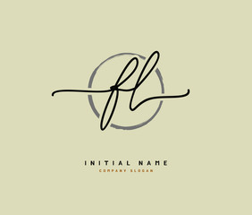 F L FL Beauty vector initial logo, handwriting logo of initial signature, wedding, fashion, jewerly, boutique, floral and botanical with creative template for any company or business.