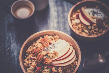 Apple & Pecan Granola Muesli Breakfast Setting