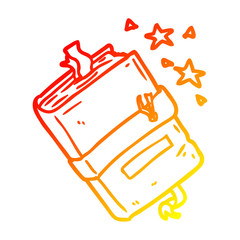 warm gradient line drawing witch's book of spells
