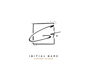 G T GT Beauty vector initial logo, handwriting logo of initial signature, wedding, fashion, jewerly, boutique, floral and botanical with creative template for any company or business.