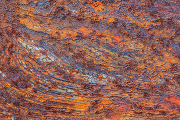 Orange Metal rusty background, Metal grunge texture