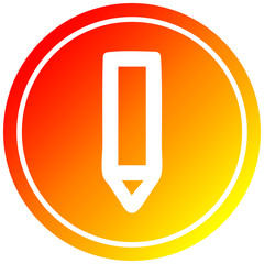 simple pencil circular in hot gradient spectrum