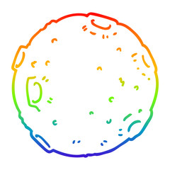 rainbow gradient line drawing cartoon moon