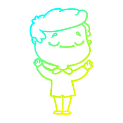 cold gradient line drawing cartoon peaceful man