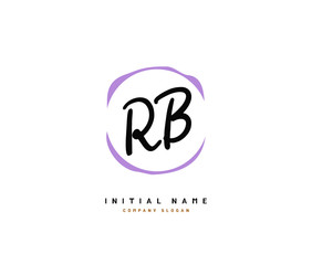 R B RB Beauty vector initial logo, handwriting logo of initial signature, wedding, fashion, jewerly, boutique, floral and botanical with creative template for any company or business.