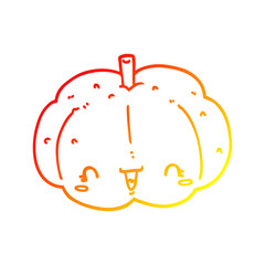 warm gradient line drawing cartoon pumpkin