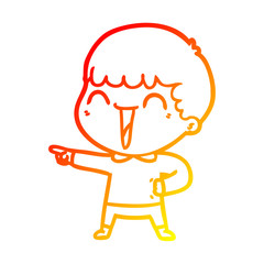 warm gradient line drawing cartoon happy man