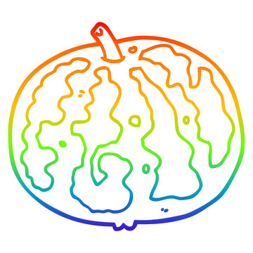 recommend clip art: rainbow gradient line drawing cartoon melon