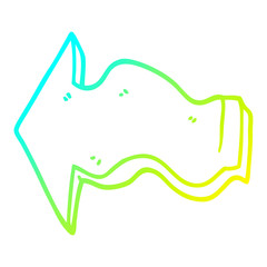 cold gradient line drawing cartoon pointing arrow
