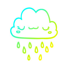 cold gradient line drawing cartoon storm cloud