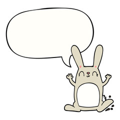 cartoon rabbit and speech bubble