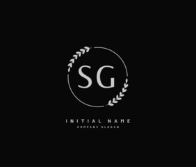 S G SG Beauty vector initial logo, handwriting logo of initial signature, wedding, fashion, jewerly, boutique, floral and botanical with creative template for any company or business.