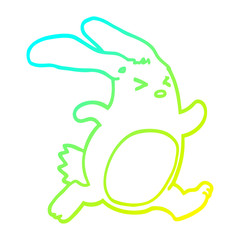 cold gradient line drawing cartoon rabbit