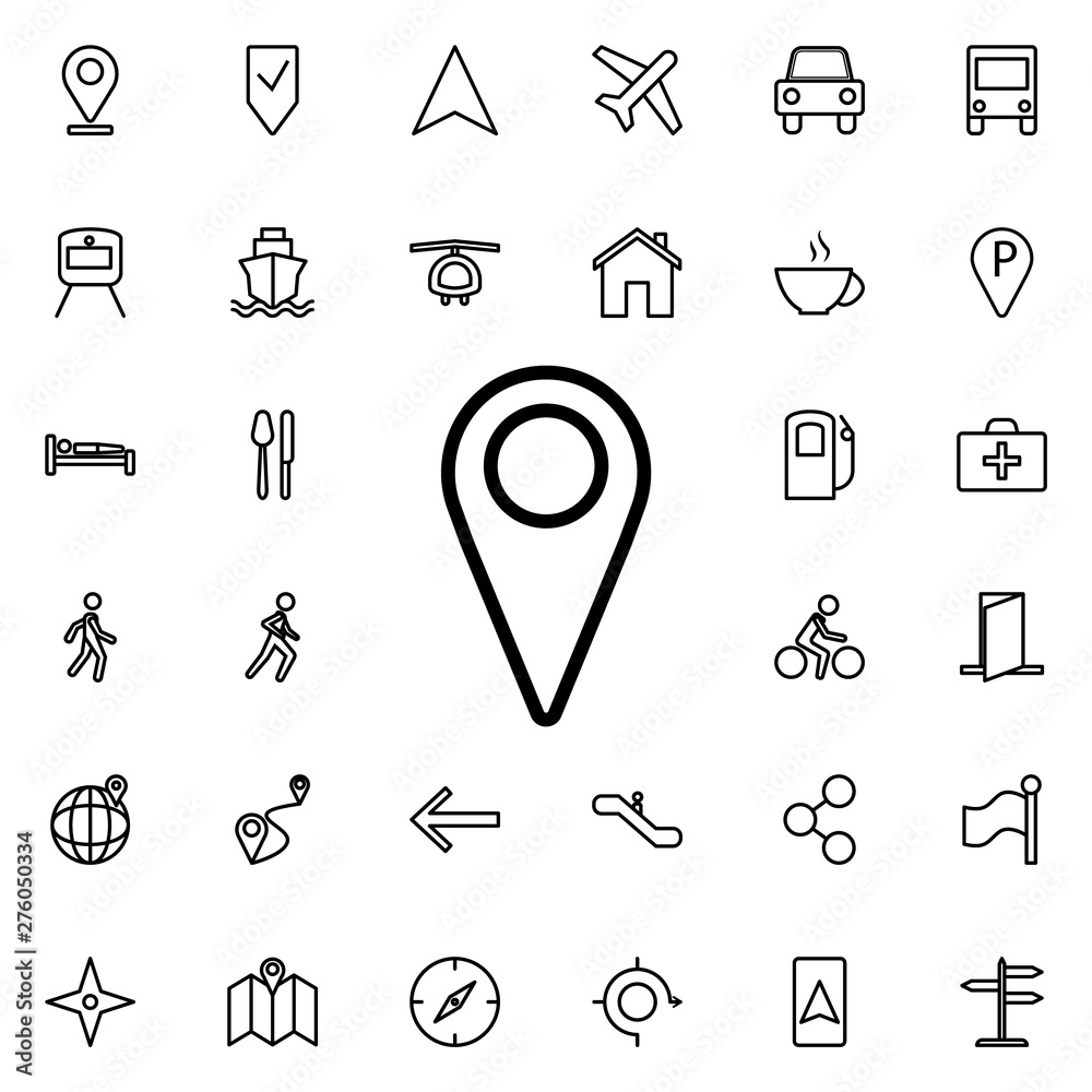 Aufkleber pin navigator icon. universal set of navigation for website design and development, app development