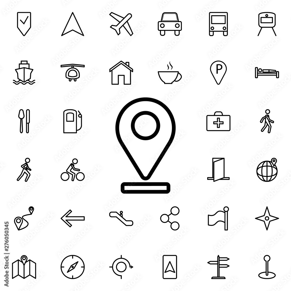 Aufkleber pin on line icon. universal set of navigation for website design and development, app development