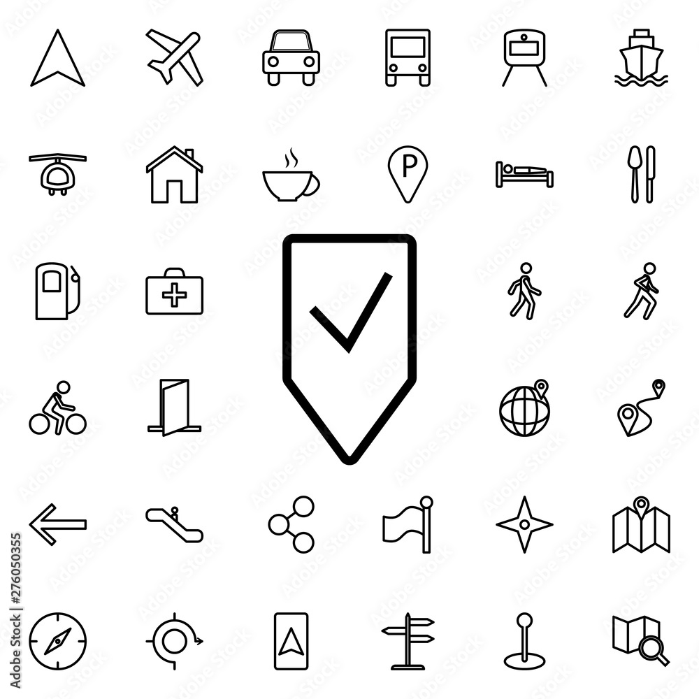 Aufkleber tag checked icon. universal set of navigation for website design and development, app development