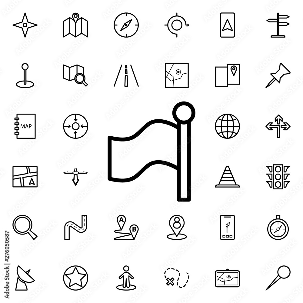 Aufkleber flag icon. universal set of navigation for website design and development, app development