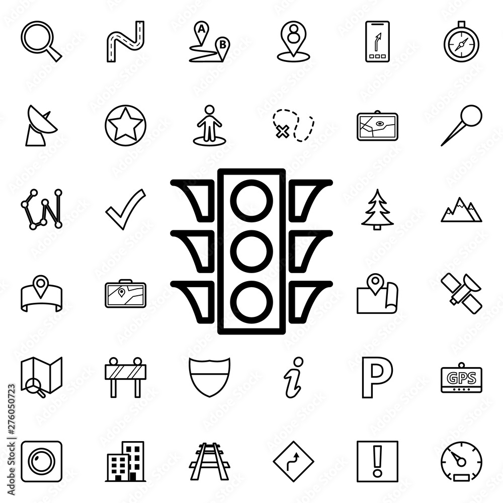 Poster traffic light icon. universal set of navigation for website design and development, app development