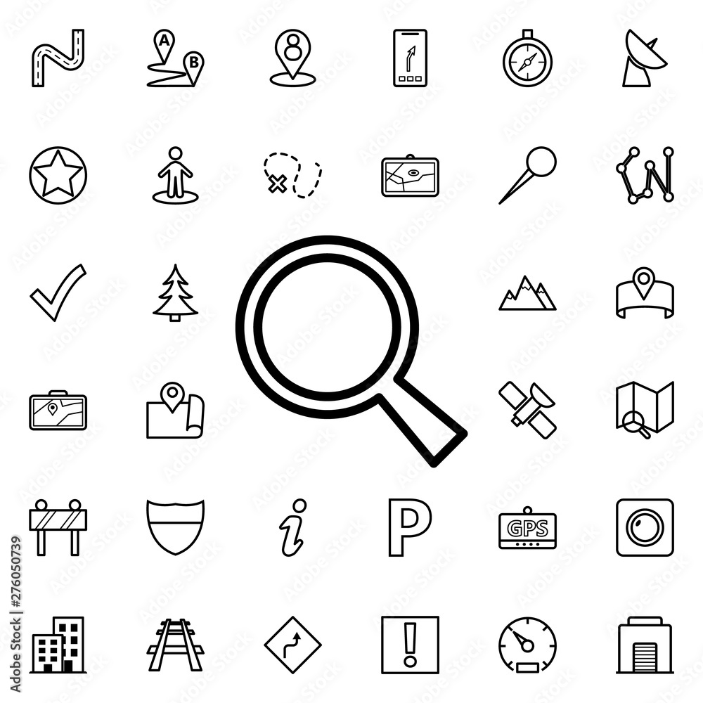 Aufkleber magnifier icon. universal set of navigation for website design and development, app development