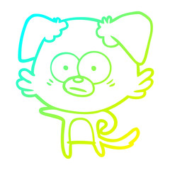 cold gradient line drawing nervous dog cartoon